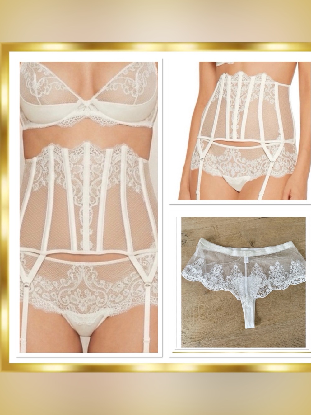 La Perla Light and Shadow” Sheer Appliqué Embroidered High-Waist Panty (M)